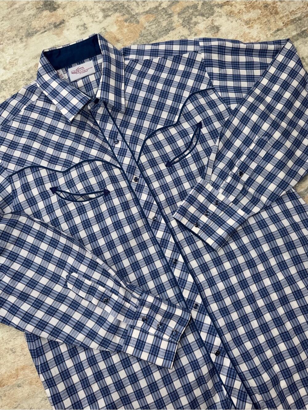 Vintage Kenny Rogers Western Collection Karman Plaid Pearl Snap Shirt 17/35 USA